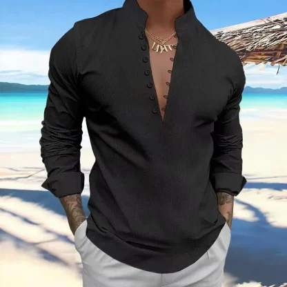 Long Sleeve Solid Color Shirt - Image 5