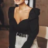 Puff Long Sleeve Solid Color Shirt - Image 3