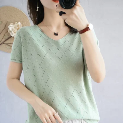 Casual Short Sleeve Solid Color Shirts - Image 3
