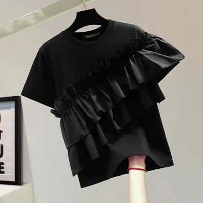 Casual Ruffled Solid Color shirts - Image 2