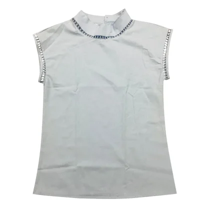 Hollow Out Solid Color Shirt - Image 4