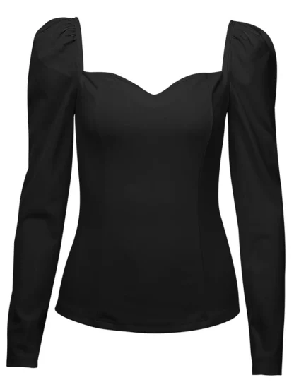 Puff Long Sleeve Solid Color Shirt - Image 5