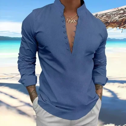 Long Sleeve Solid Color Shirt - Image 2