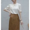 Standing Collar Solid Color Shirt - Image 5