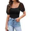 Puff Sleeve Solid Color Shirts - Image 2