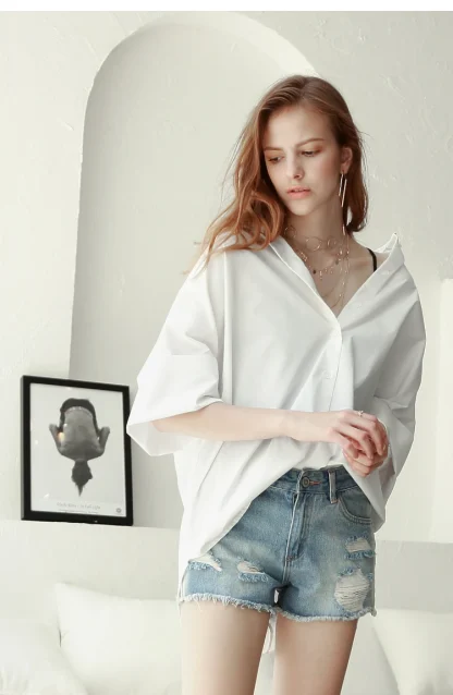 Minimalist Oversized Solid Color Shirts - Image 3