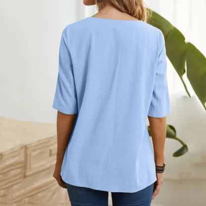 Irregular Hem Solid Color Shirts - Image 2