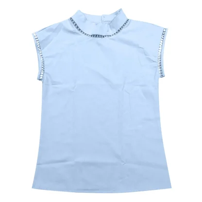 Hollow Out Solid Color Shirt - Image 5