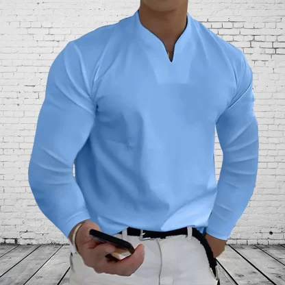 Men's Long Sleeve Solid Color Shirt - Image 3
