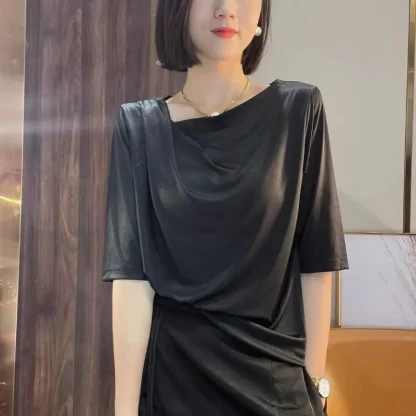 Elegant Soft Solid Color Shirt - Image 4