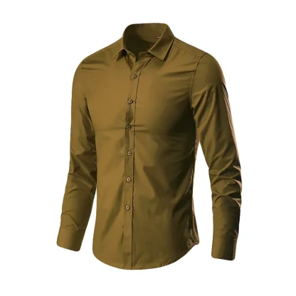 Polo Long Sleeve Solid Color Shirts - Image 3