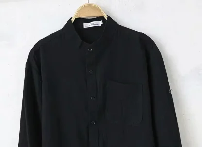 Men's Button Down Solid Color Shirt - Image 2