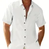 Button-up Polo Solid Color Shirts