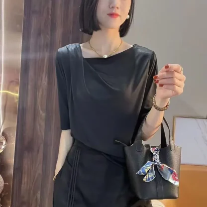 Elegant Soft Solid Color Shirt - Image 5