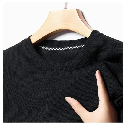 Knitted Round Neck Solid Color Shirts - Image 6
