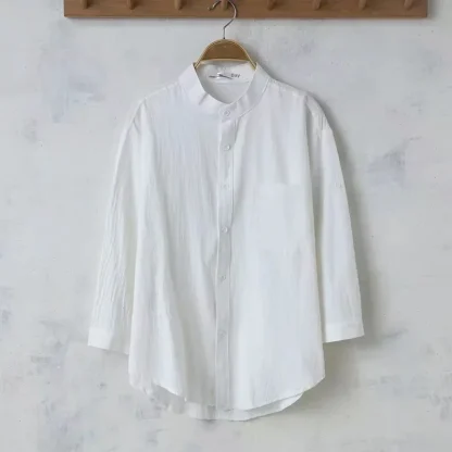 Men's Button Down Solid Color Shirt - Image 6