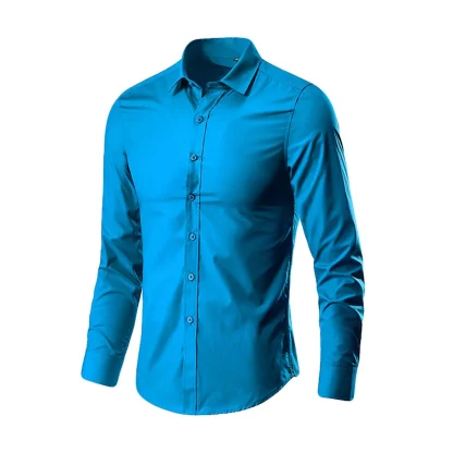 Polo Long Sleeve Solid Color Shirts - Image 5