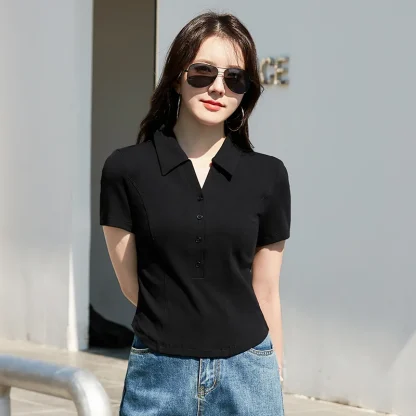 Basic Polo Solid Color Shirts - Image 7