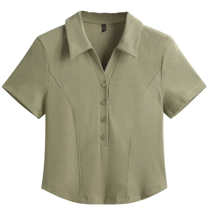 Basic Polo Solid Color Shirts