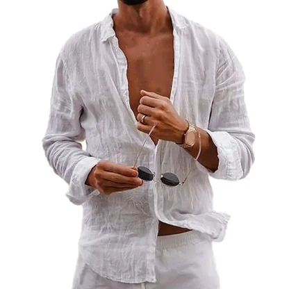 Button-up Long Sleeve Solid Color Shirt