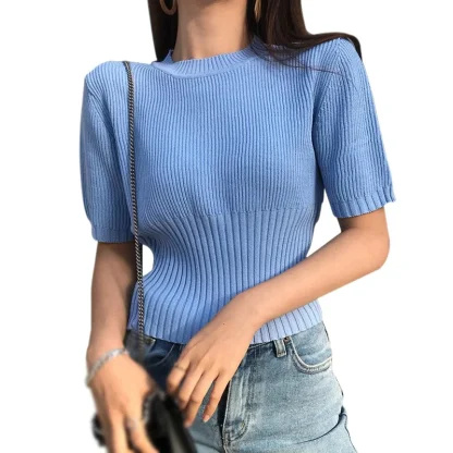 Knitted Casual Solid Color Shirts