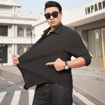 Seamless Elastic Solid Color Shirts - Image 2
