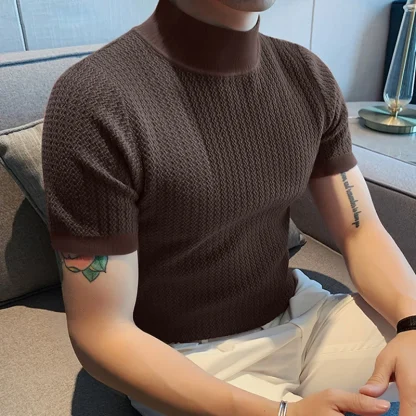 High Neck Solid Color Shirts - Image 7