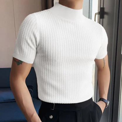 High Neck Solid Color Shirts - Image 3