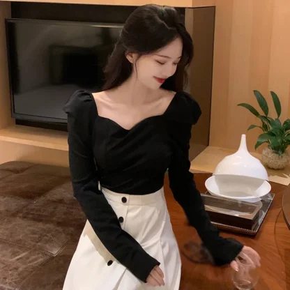 Chic Long Sleeve Solid Color Shirt - Image 7