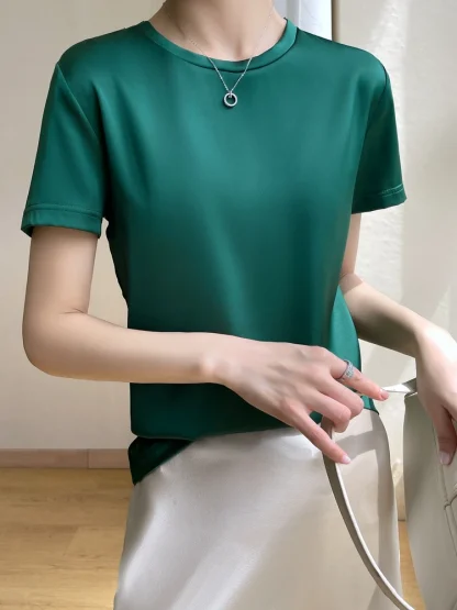 Casual O-neck Solid Color Shirts - Image 4