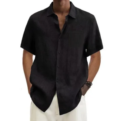 Pocket Polo Solid Color Shirt - Image 2