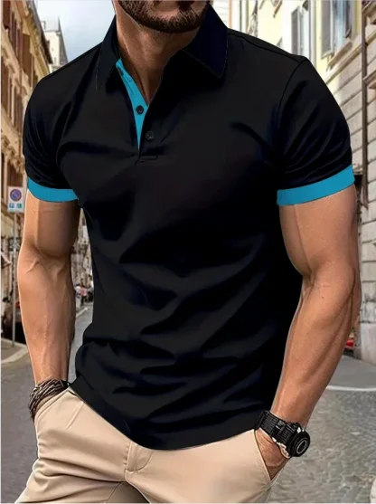 Short Sleeve Polo Solid Color Shirts - Image 7