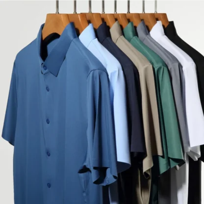 Stretchable Polo Solid Color Shirts - Image 7