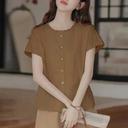 Casual Tunic Solid Color Shirts - Image 3