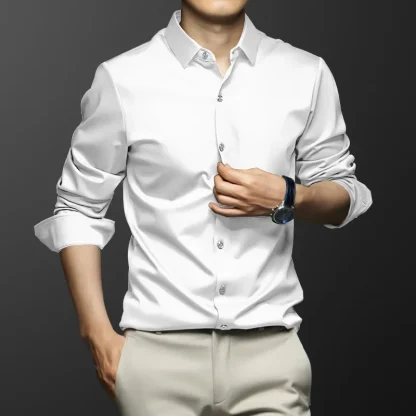 Soft Button-up Solid Color Shirts - Image 3