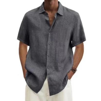 Pocket Polo Solid Color Shirt - Image 4