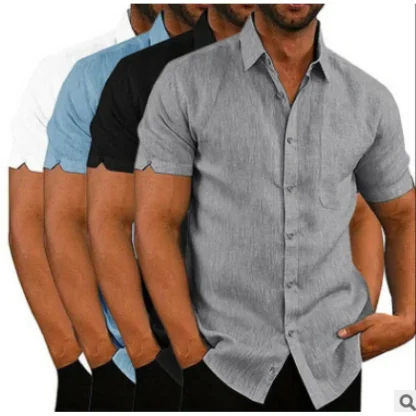 Men's Button-up Solid Color Shirts - Image 6