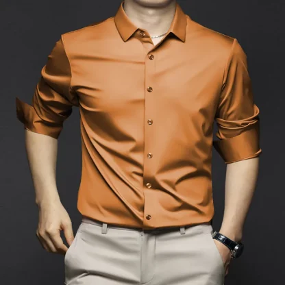 Wrinkle-resistant Solid Color Shirts - Image 2