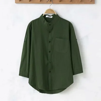 Men's Button Down Solid Color Shirt - Image 3