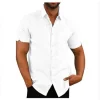 Men's Button-up Solid Color Shirts - Image 2