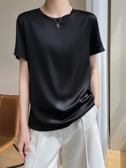 Casual O-neck Solid Color Shirts - Image 5