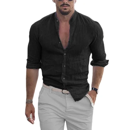 Button Down Polo Solid Color Shirt
