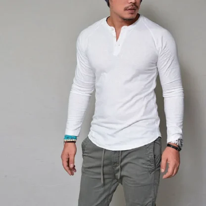 Long Sleeve Men's Solid Color Shirt - Image 3
