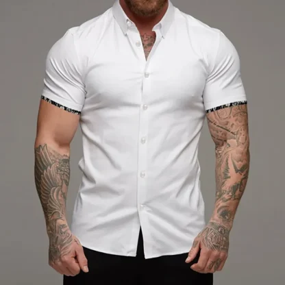 Button Down Men's Solid Color Shirt