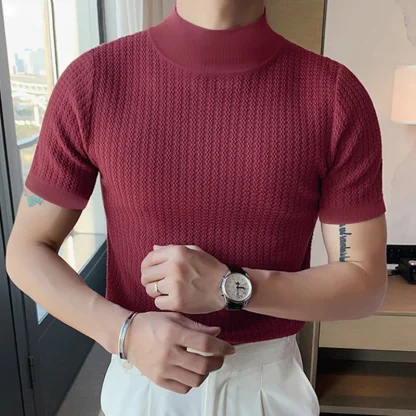 High Neck Solid Color Shirts - Image 6