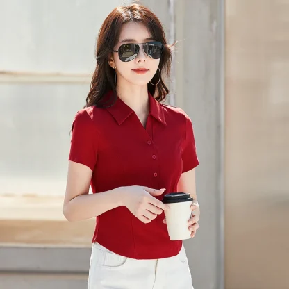 Basic Polo Solid Color Shirts - Image 3