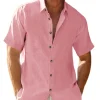 Button-up Polo Solid Color Shirts - Image 4