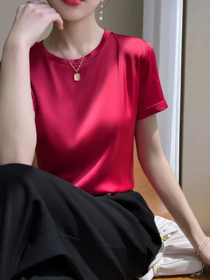 Casual O-neck Solid Color Shirts - Image 3