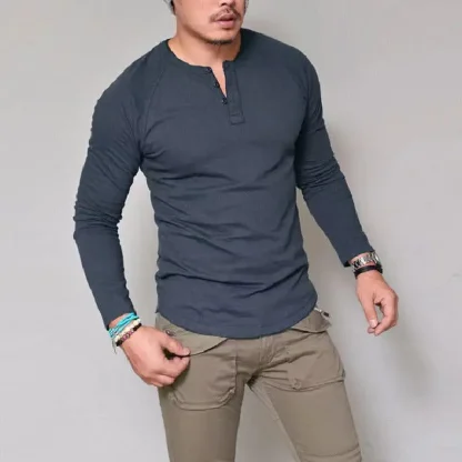Long Sleeve Men's Solid Color Shirt