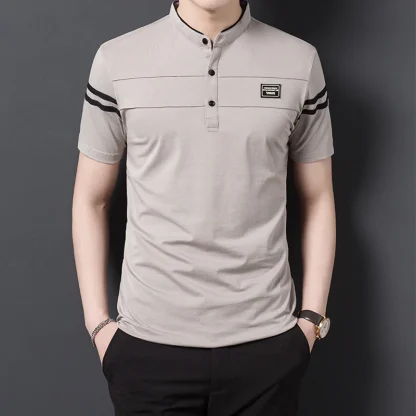 Short Sleeve Polo Solid Color Shirt - Image 2
